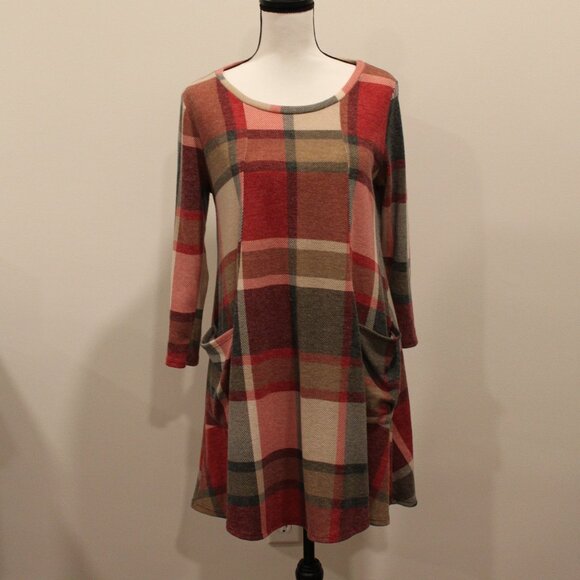Discount Divas Beautiful Plaid Dress Size Medium - Picture 1 of 5